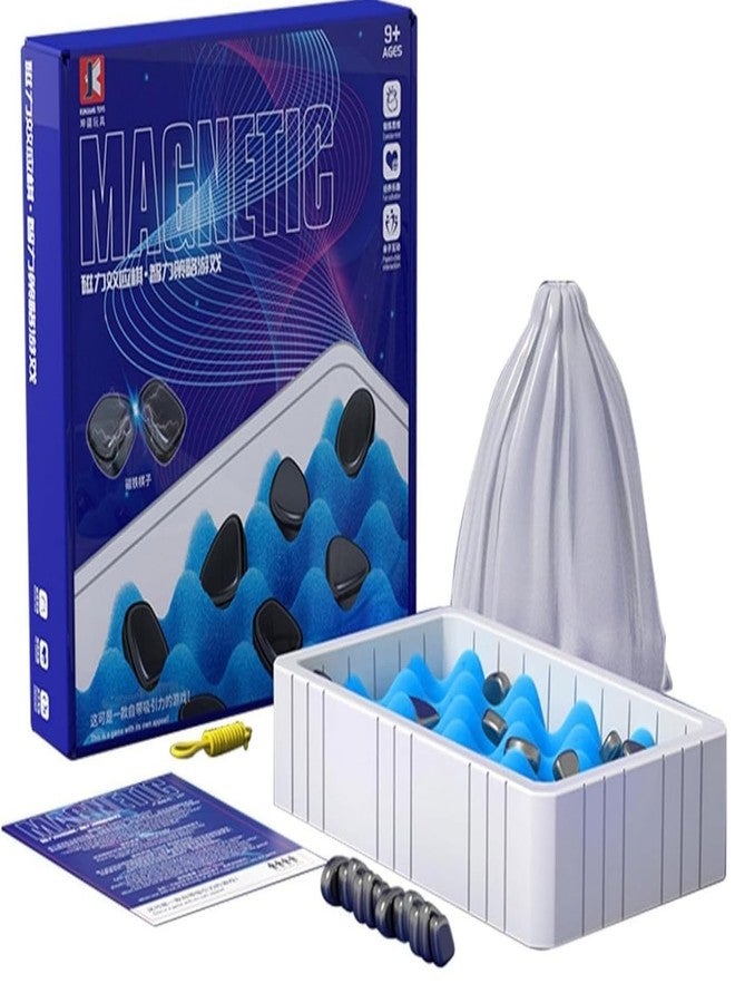 Luoshi Magnetic Chess Strategy Game - Multiplayer Magnet Board Game, Strategy Table Top Magnet Game with Sponge Groove/Rope, Portable Magnetic Battle Chess with Storage Bag (20 Magnetic-Belt Sponge Base) - Image 1